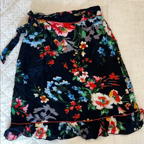 Free People Black Ruffled Wrap Mini Skirt - Picture 3 of 6